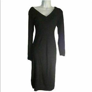 Lucca Couture Ava V-Neck Ribbed Knit Dress